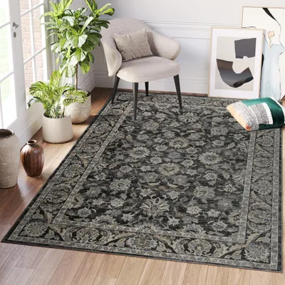 Produktbild von Tapiso Teppich RITZ Vintage Grau Wohnzimmer Schlafzimmer 80 x 150 cm