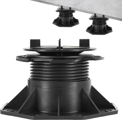 Produktbild von Izrielar Höhenverstellbarer Platten-Stellfuß 75-145 mm mit 0-5 % Gefälleausgleich für Keramik Stein Beton 20er Set