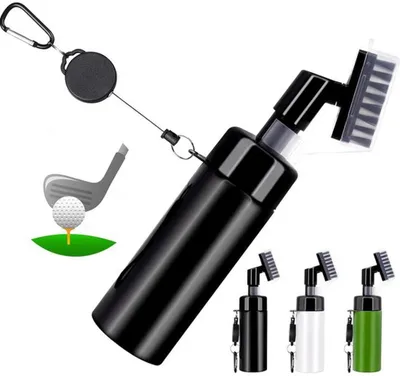 Produktbild von Unyqoos® praktische Golfschläger-Reinigungsbürste mit Wasserspender und Karabiner für einfache Nutzung