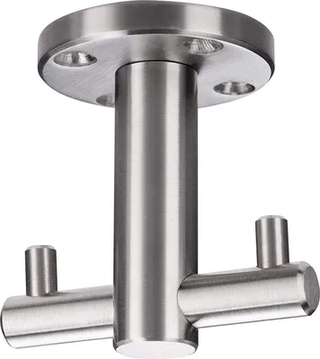 Produktbild von 2-fach Drehhaken THANEE 61 x 60 mm echt Edelstahl gebürstet Garderoben-Haken Deckenhaken Doppelhaken Unterbauhaken von SOTECH