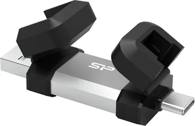 Obrázok produktu pre Silicon Power SP128GBUC3C51V1S, 128 GB, USB Type-A / USB Type-C, 3.2 Gen 1 (3.1 Gen 1), 120 MB/s, Čiapky, Čierna, Strieborná