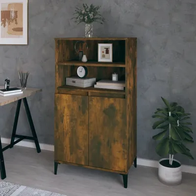 Produktbild von vidaXL Highboard Räuchereiche 60x36x110 cm Holzwerkstoff
