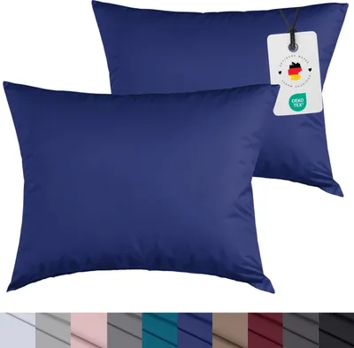 Produktbild von Kissenbezug 80x80 cm aus 100% Mikrofaser, Kissenhülle Navy-Blau Einfarbig