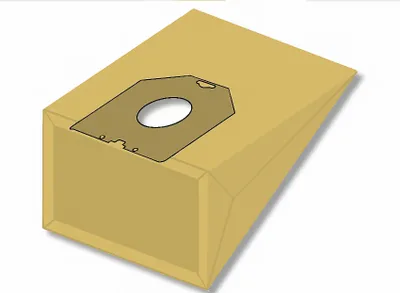 A 3D rendering of a vacuum cleaner bag.