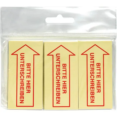 Immagine prodotto di inFO 5651-01-UNT Haftmarker gelb "BITTE HIER UNTERSCHREIBEN" 3x 50 Streifen