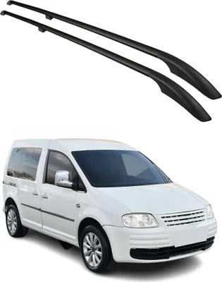 Image de Barres de toit longitudinales pour VW Caddy 2003-2020 L1 Aluminium Noir 2x