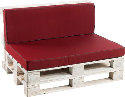Obrázek produktu pro Polštář z palet, zahradní polštář, sedací polštář, zádový polštář PFK (dekorační polštář 40x40, vínová)