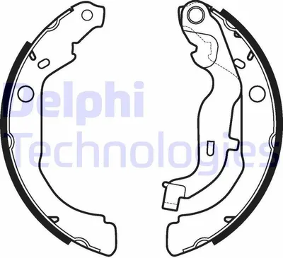 Produktbild von DELPHI Bremsbackensatz Trommelbremse Hinten für DACIA DUSTER 229mm LS2127
