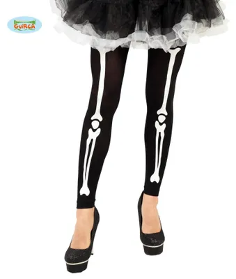 Produktbild von Schwarze Skelett Leggings Weiße Knochen Halloween