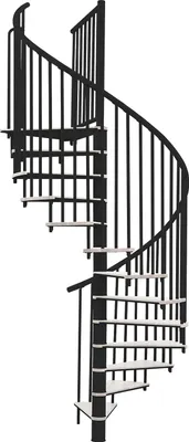 Produktbild von Minka Spindeltreppe Switch 36 - 295cm Geschosshöhe Weiß Schwarz 120cm Durchmesser