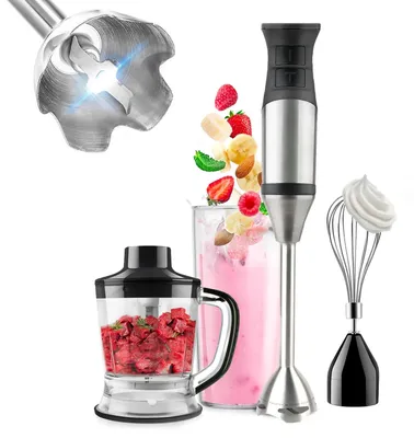 Produktbild von Avilia Stabmixer aus Edelstahl 1200 W mit 3 Zubehörteilen, Schneebesen, Behälter