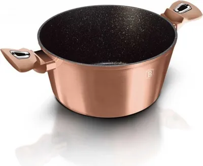 Produktbild von Granit Koch Topf Set Geschirr 18-tlg. Rosegold Metallic Line BERLINGERHAUS BH-7034