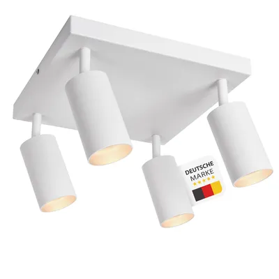 Produktbild von GU10 Deckenleuchte ProSpot 866-4-WH – 4-flammig, Aluminium, weiß, IP20, 230V