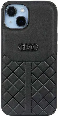 Immagine prodotto di Audi Genuine Leather Iphone 14 / 15 / 13 6.1 nero / nero Hardcase Au-Tpupcip14-Q8/D1-Bk