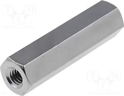 Immagine prodotto di 10 distanziatori filettati con filettatura interna M2,5, lunghezza 20 mm, esagonali, in nichel. 112X20: distanziatore