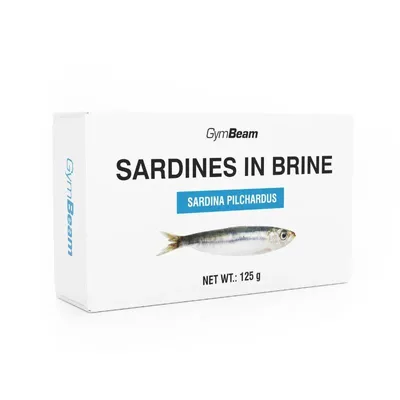 Produktbild von GymBeam Sardinen in Salzlake - Hochwertige Proteinquelle, Sardinen in Salzlake aus Marokko, 100 g enthalten 21,7 g Protein und 2,2 g Fett, praktische Verpackung, perfekt für Salate und Brotaufstriche