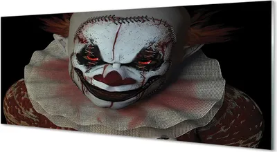 Produktbild von Glasbilder 125x50 Wandkunst Scary Clown