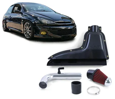 Für Peugeot 206 1.1 1.4 1.6 1998-07 Sport Luftfilter Airbox Intake Carbon Optik in der Farbe Carbon von Carparts-Online GmbH