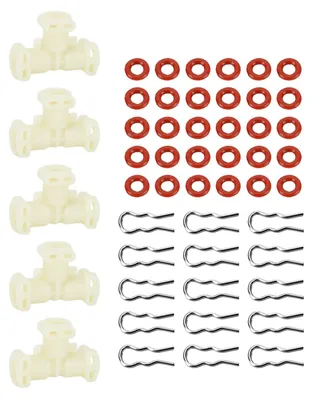 Image de 5 pièces, connecteur en forme de T pour tuyau, de remplacement pour machine à café Jura. Connecteur de fluide de type T avec joints toriques et colliers de serrage