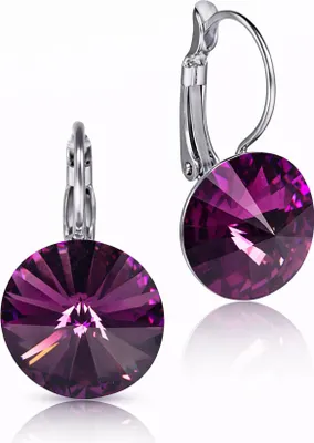 Produktbild von LUISIA® Ohrringe Rivoli mit Premium Kristallen - 14 mm | Amethyst / Pflaume