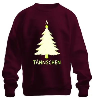 Produktbild von Ä TÄNNSCHEN Weihnachtsbaum Lustig Weihnachten Tannenbaum Sweatshirt Pullover, Burgundy, M