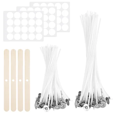Kerzendochte, 100 Stück, 10 & 15 cm, Baumwolle, rauchfrei