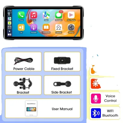 Obrázok produktu pre Displej na motocykli, bezdrôtové CarPlay, pripojenie cez Bluetooth, PND