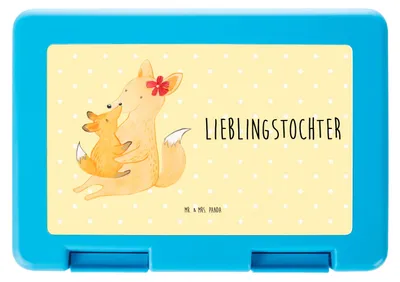 Produktbild von Mr. & Mrs. Panda Bentobox Fuchs Mama - Gelb Pastell - Geschenk, Tochter, Brotzeitbox, Schoß, Muttertag, Butterbrotdose, Frühstücksbox, Mutter, Bento Box, Lunchbox