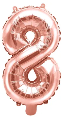Zdjęcie produktu dla Balon foliowy Cyfra 8, 35cm, Rose Gold różowe złoto