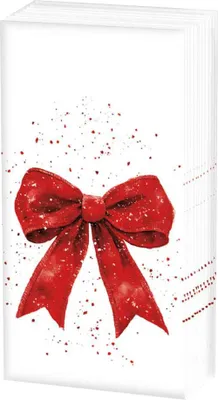 Produktbild von Ambiente Papiertaschentücher Rote Schleife 10 Stück 21x21 cm