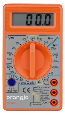 Obrázek produktu pro Digitální multimetr Orangjo VC500, LCD, 9V