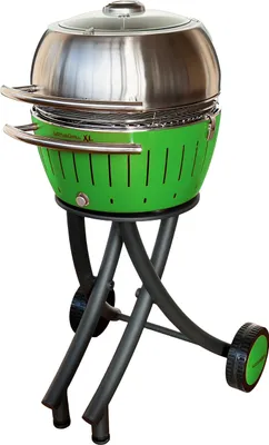 Produktbild von LotusGrill XL Gartengrill Set Limettengrün - Grillwagen mit Grillhaube XL aus Edelstahl