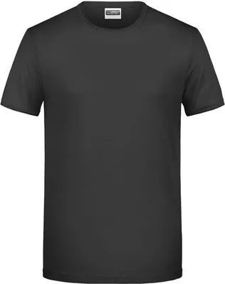 Produktbild von Men's-T Herren T-Shirt mit trendigem Rollsaum black, Gr. XL