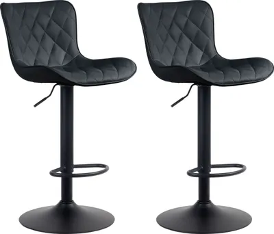 Produktbild von 2er Set Barhocker HLO-CP254 Kunstleder schwarz
