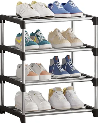 Zdjęcie produktu dla Mały 4-poziomowy stojak na buty Organizer Czarny