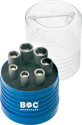 Produktbild von BOHRCRAFT Steckschlüssel-Satz m. Magnet 1/4"sechskant f. Außensechskant 7-tlg.