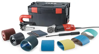 Zdjęcie produktu dla Flex BSE 14-3 100 Set, Szlifierka orbitalna, Czarny, Czerwony, 1000 RPM, 3500 RPM, 1,9 cm, Prąd przemienny