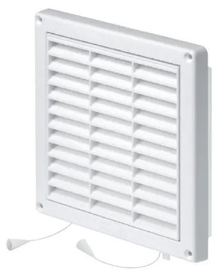 Obrázek produktu pro Mřížka větrací s rámem a žaluzií Den Braven 165 x 165 mm, PS, bílá