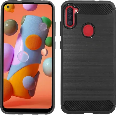 Image de cofi1453® Housse silicone Bumper Carbon pour SAMSUNG GALAXY M11 (M115F) Case TPU Soft Handyhülle Cover Housse de protection noire