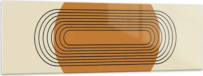 Produktbild von Bilder auf glas - Einteilig - Stück Geometrisch Orange - 160x50cm - Glasbilder - Wandbilder - Bilder - zum Aufhängen bereit - Wanddekoration aus Glas - Glas Bilder - Wandbild auf Glas - GAB160x50-4877