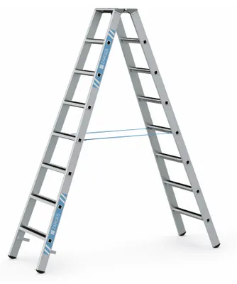 Produktbild von Zarges gebördelte Stufen-Stehleiter R13step-B eloxiert 2x8 Stufen