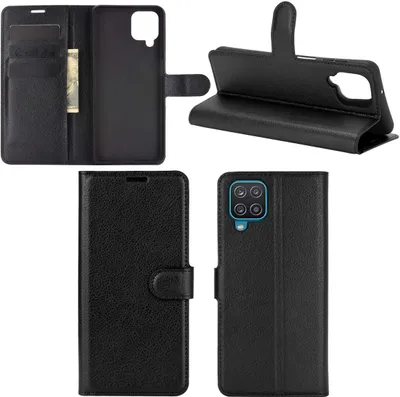 Produktbild von Für Samsung Galaxy A12 A125F Handy Tasche Wallet Premium Schwarz Schutz Hülle Case Cover Etuis Neu Zubehör