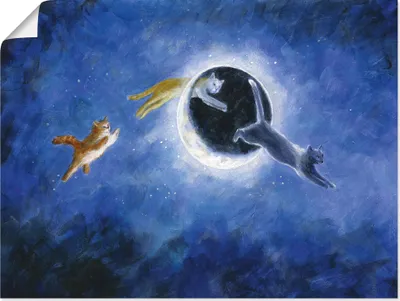 Produktbild von ARTland Poster In der Nacht sind alle Katzen grau Größe: 80x60 cm