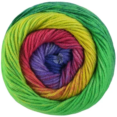 Produktbild von Lana Grossa - Cool Wool Big Color 4041 blau marine dunkelgrün hellgrün gelb orange pink lila
