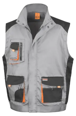 Produktbild von Result Herren Work-Guard Lite Arbeitsgilet / Bodywarmer LT157 (XL) (Grau/Schwarz/Orange)
