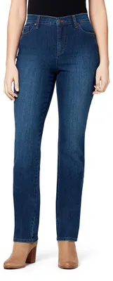 Immagine prodotto di Jeans da donna Gloria Vanderbilt, modello Amanda Classic, vita alta, taglio aderente, taglia piccola, colore Scottsdal