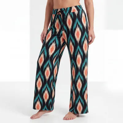 Produktbild von Sommerhose Damen Schlupfhose Relaxed Fit 36-44 Palazzohose Allover Print