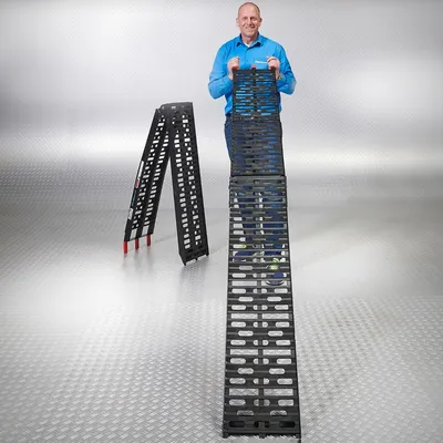 Produktbild von Klappbare, extra starke Motorradrampe 225 cm - Schwarz