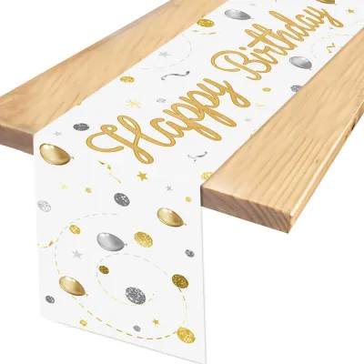 Obrázok produktu pre Obrus s nápisom "Happy Birthday", 180 x 35 cm
