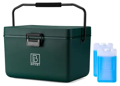 Produktbild von Brisby Kühlbox 12 l – 40 Stunden Isolierung – 2 Kühlelemente – Trennwände – Grün